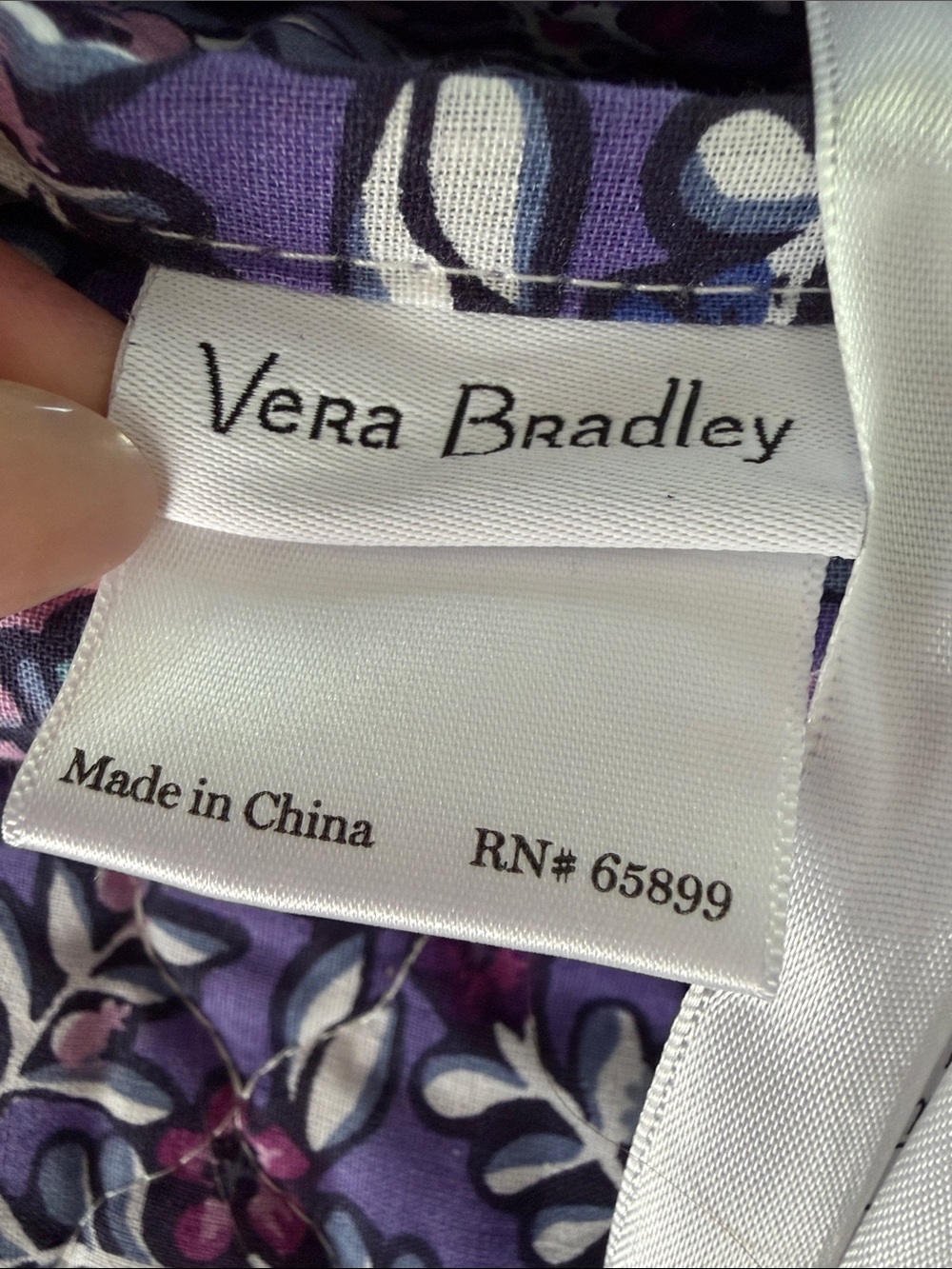 Vera Bradley Purple Floral Kaleidoscope Quilt - Twin/Twin XL Blanket 68 X 90’ - Picture 4 of 6